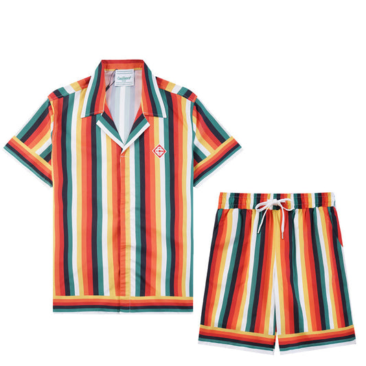 CAC2 New Fashion Summer Suit Short Sleeve Shirt Shorts