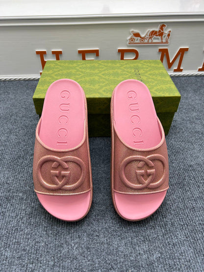 YGS0 Women Leather Slippers 35-41 Shoes with Box