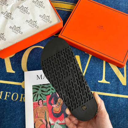 MJHS14 Leather slippers Women shoes 35-42 With box