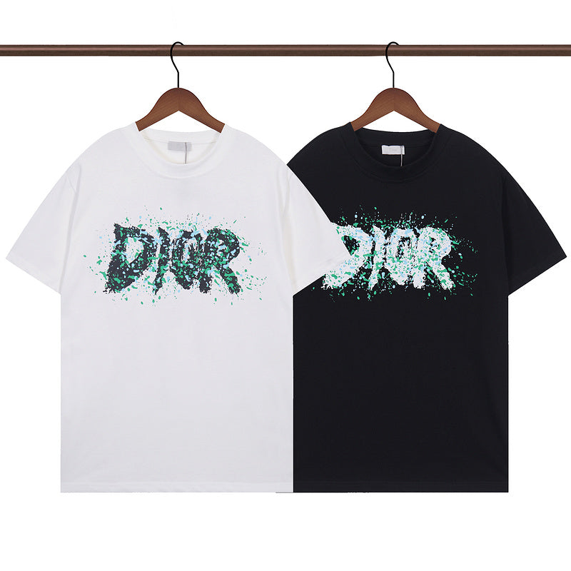 DIC012 New  Men's and women's letter embroidery short-sleeved T-shirt clothing