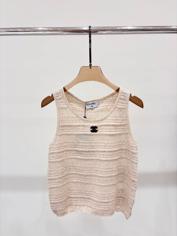 CHC51 Crew-neck three-dimensional jacquard knitted vest clothes