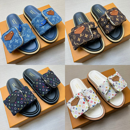 YLS5 Leather Slippers Size 36-45 Shoes with Box