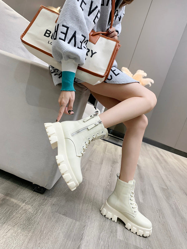 HJPS1 Leather Shoes Women 35-40 with box