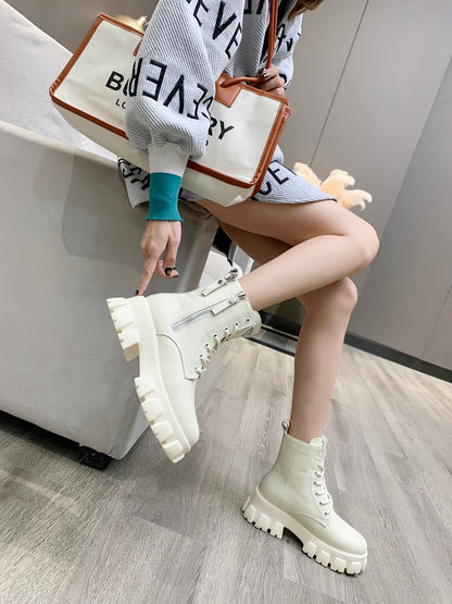 HJPS1 Leather Shoes Women 35-40 with box