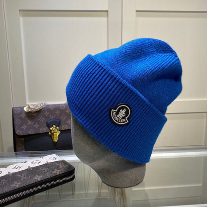 SMH5  Leather badge LOGO knitted hat