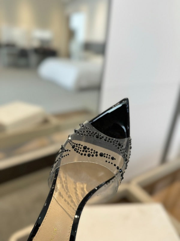 MBGS2 Leather 8.5CM 10.5CM Slippers Size 35-41 Shoes with Box