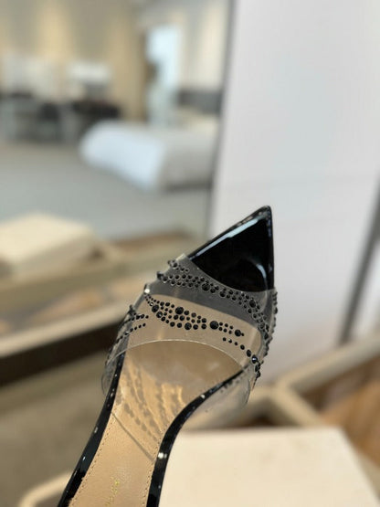 MBGS2 Leather 8.5CM 10.5CM Slippers Size 35-41 Shoes with Box