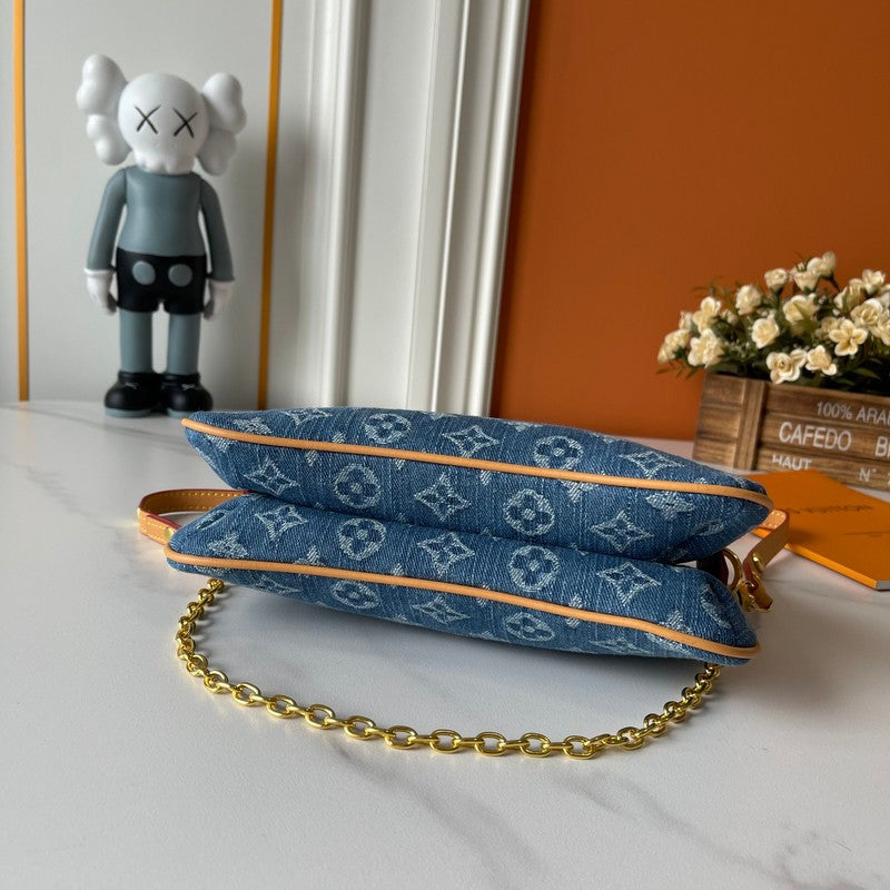 LLP08 Leather bag 24.5-13.5-6.5CM Denim Bags