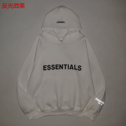 ESC1  Men's and women's three-dimensional letter printing loose plus fleece hoodie