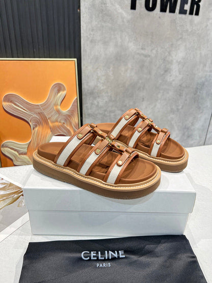 MBCS10 Leather Slippers Size 35-41 Shoes with Box