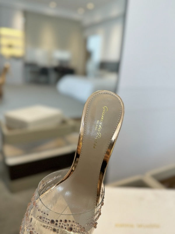 MBGS2 Leather 8.5CM 10.5CM Slippers Size 35-41 Shoes with Box