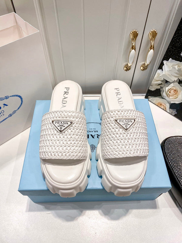 MJPS9 Leather Women 5.5CM Slippers 35-42 shoes With box