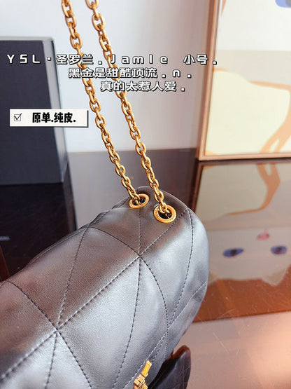 YBM6   pure leather chain bag 23*8*16cm no box