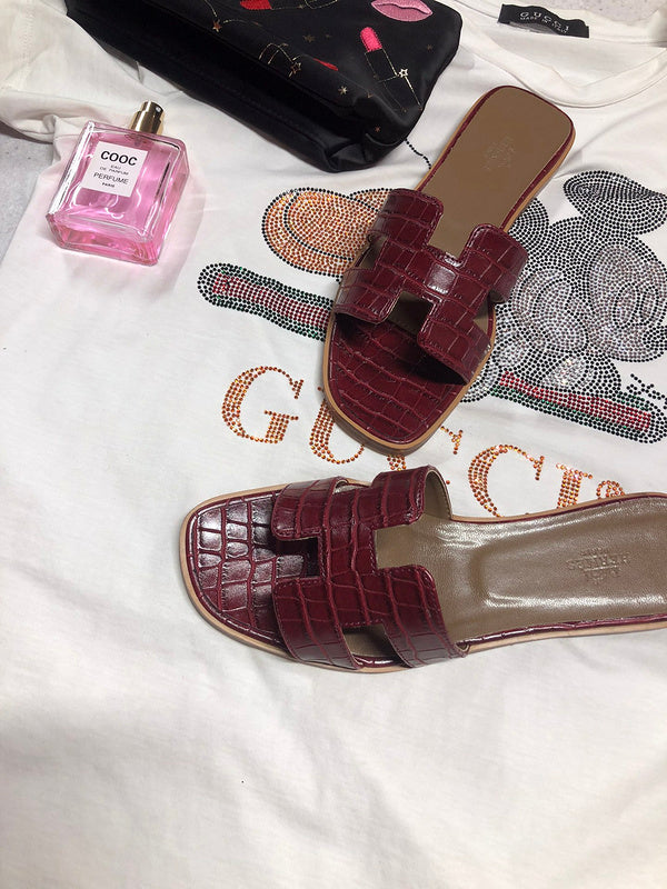 OHS02 Couples slipper Leather Shoes 35-42 with box