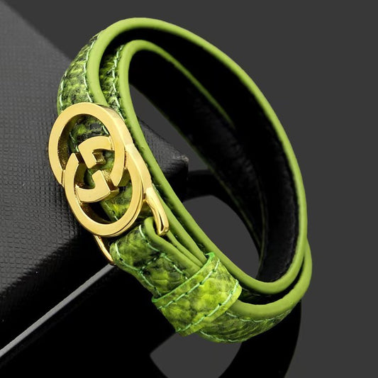 GB010    Letter Double layer Snake Skin Bracelet Jewelry