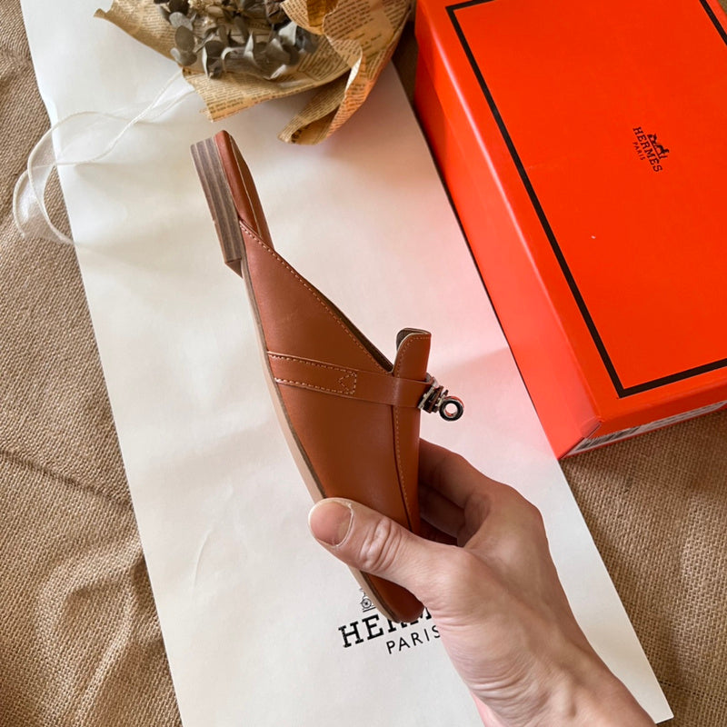 MJHS18 Leather Women Slipper Size 35-42 Shoes with box