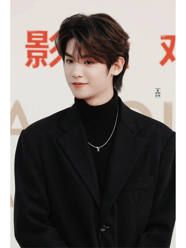 X661  Men's titanium steel bracelet necklace set jewelry