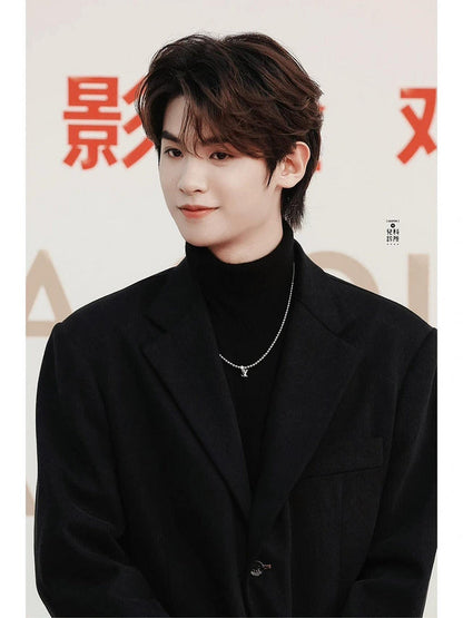 X661  Men's titanium steel bracelet necklace set jewelry