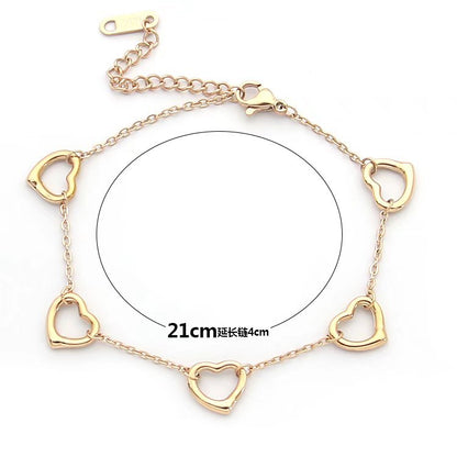 TB01  Peach Heart Gold Plated Bracelet Jewelry