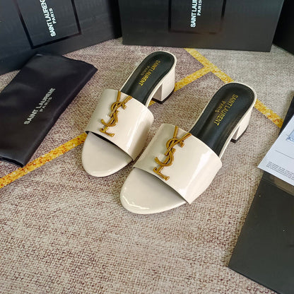 MJYS3 Leather 6.0CM Slippers Size 35-42 Shoes with Box