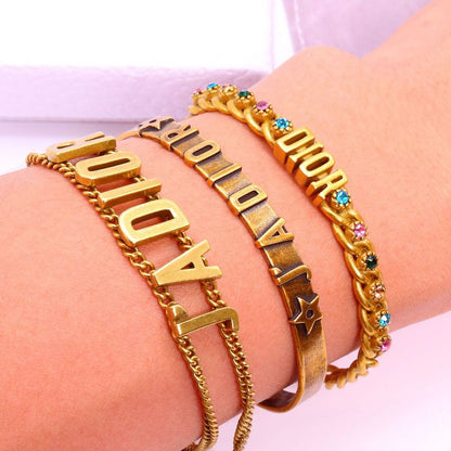 DIB7 Bracelet 316L steel plating gold Bangle Jewelry