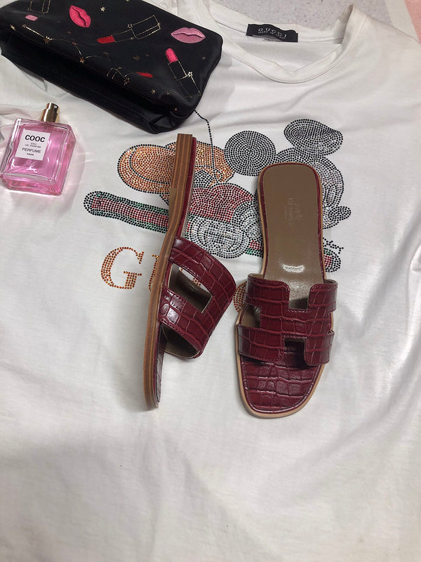 OHS02 Couples slipper Leather Shoes 35-42 with box