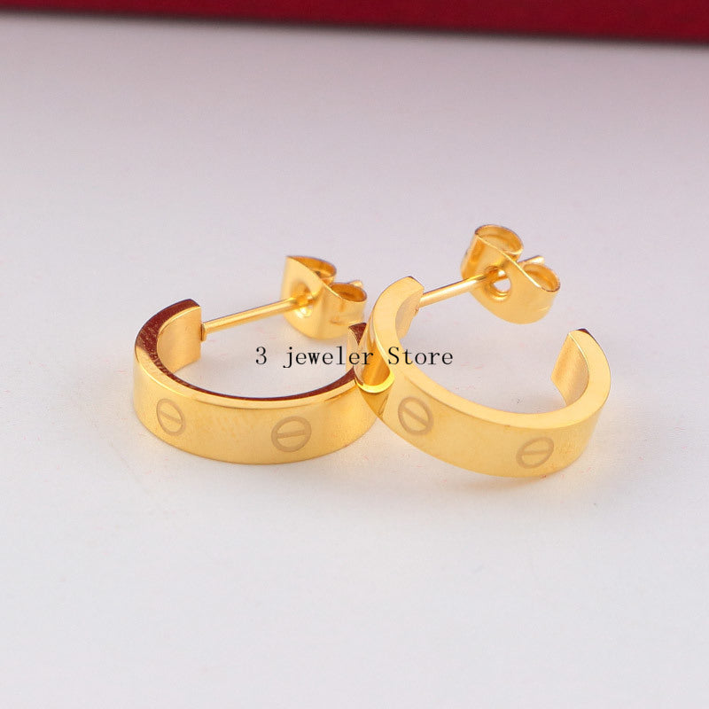 CAE8 high quality 316L steel Gold Plated earring studs for women  Jewelry