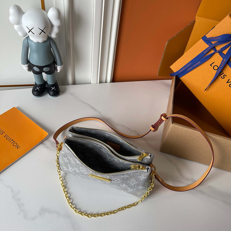 LLP08 Leather bag 24.5-13.5-6.5CM Denim Bags