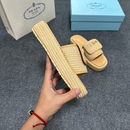 MJPS14 Leather Women Slippers 35-42 shoes With box