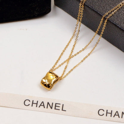 CHN49 316L Steel Gold Plated CC Necklace High Quality Jewelry