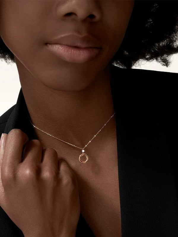 X637  Titanium steel three-ring necklace jewelry