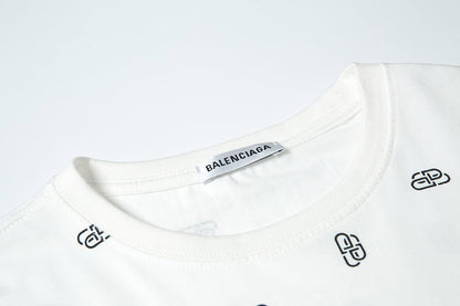 BAC40  Men's and women's short-sleeved T-shirt with letter print and unique badge