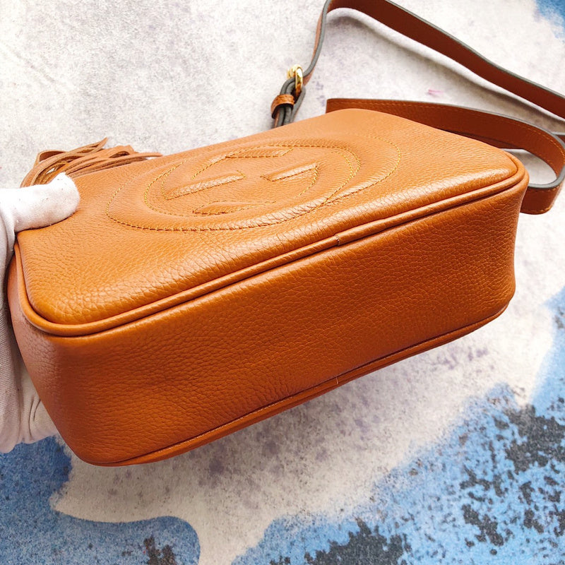 GGP76 leather Ladies black camera 21-15-7cm bag