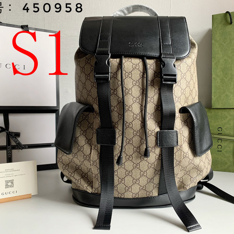 LGP22 Men  Bag 34-42-16CM Leather knapsack bags