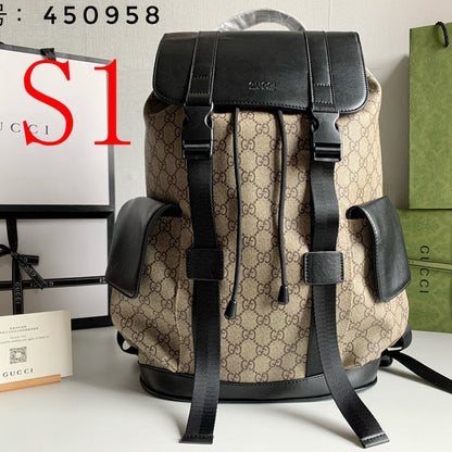 LGP22 Men  Bag 34-42-16CM Leather knapsack bags