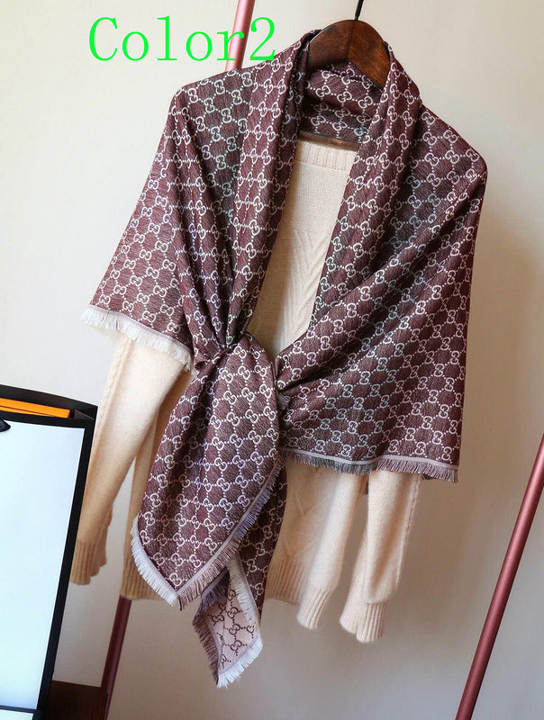 GSC21 Scarf 140-140CM 31% rayon, 28% cotton, 23% wool, 10% silk, 8% metal fiber Can choose Box