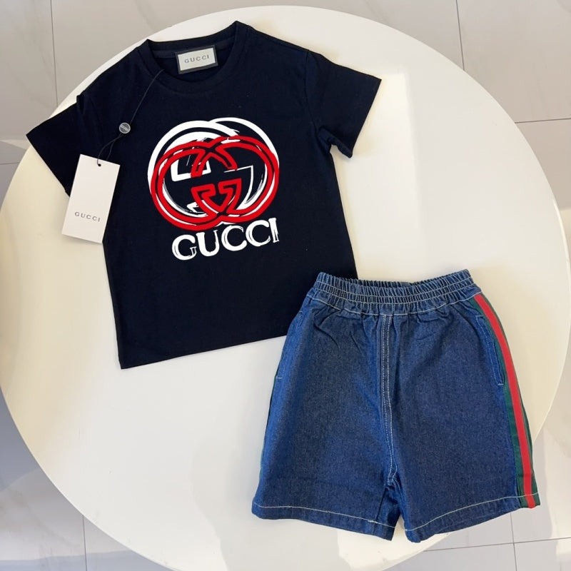 TGUC03  Boys and girls' pure cotton summer short sleeved top T-shirt Clothing