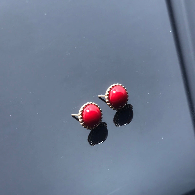 AVSE7   Women's new candy fritillary beaded stud earrings jewelry