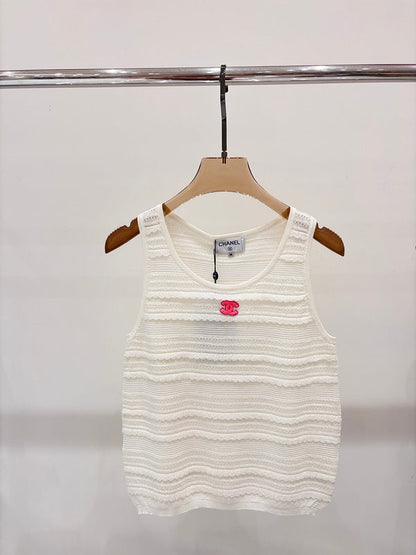 CHC51 Crew-neck three-dimensional jacquard knitted vest clothes