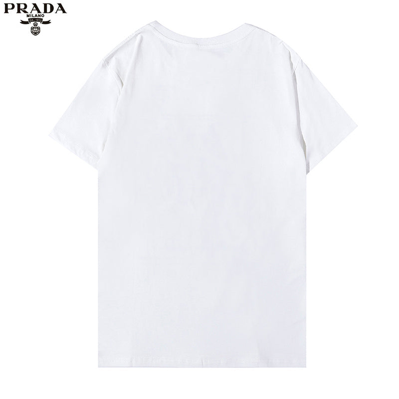 PRC9  Men's and women's short-sleeved T-shirt with triangle metal label pocket decoration