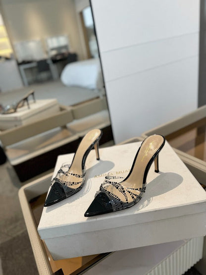 MBGS2 Leather 8.5CM 10.5CM Slippers Size 35-41 Shoes with Box