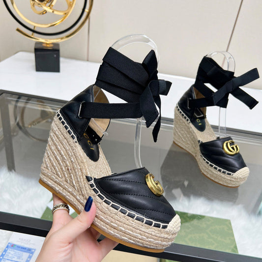 OGS38 Leather Women Heel shoes 35-42 With box