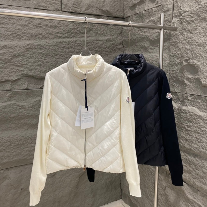 042067  Women's knitted spliced down jacket clothing