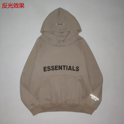 ESC1  Men's and women's three-dimensional letter printing loose plus fleece hoodie