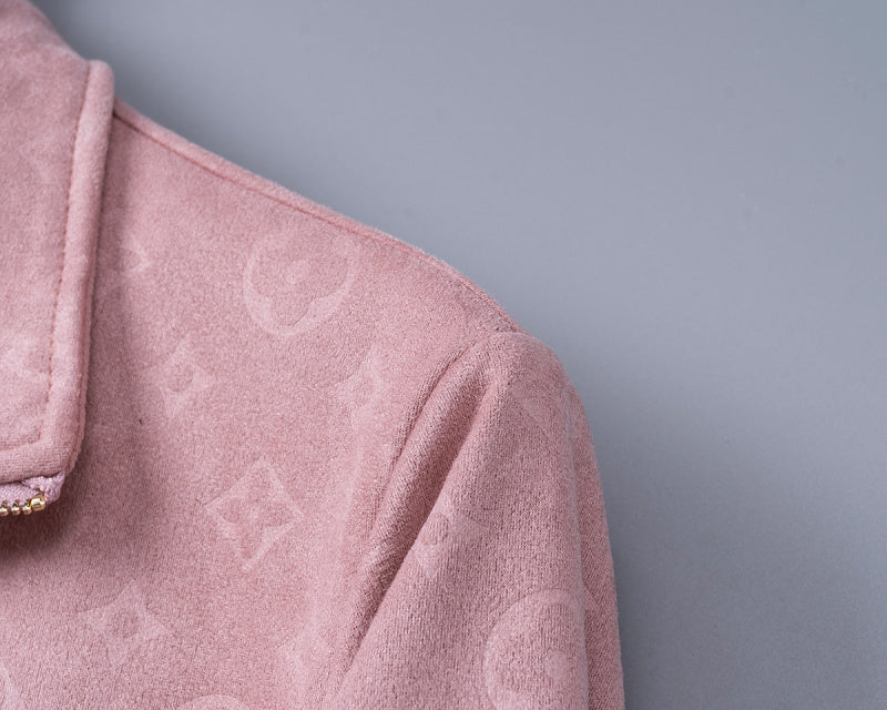 LVC022 New Spring and Autumn thin imitation deer skin velvet jacket long sleeved cardigan clothes