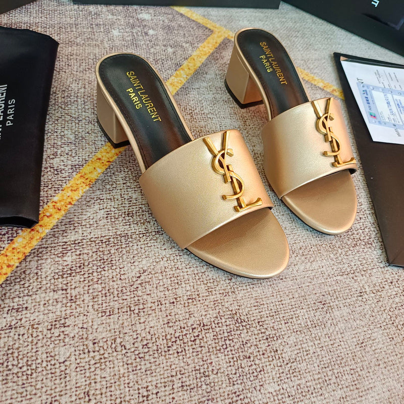 MJYS3 Leather 6.0CM Slippers Size 35-42 Shoes with Box