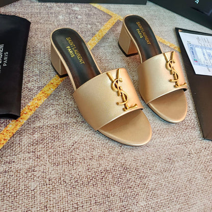 MJYS3 Leather 6.0CM Slippers Size 35-42 Shoes with Box