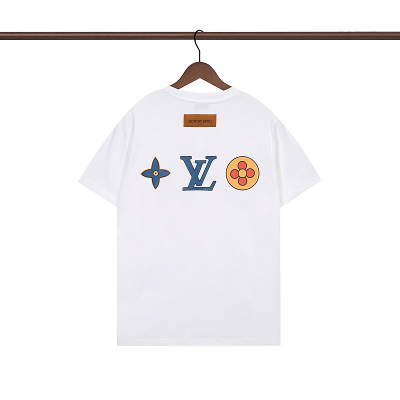 LVC141 New  Men's and women's letter embroidery short-sleeved T-shirt clothing