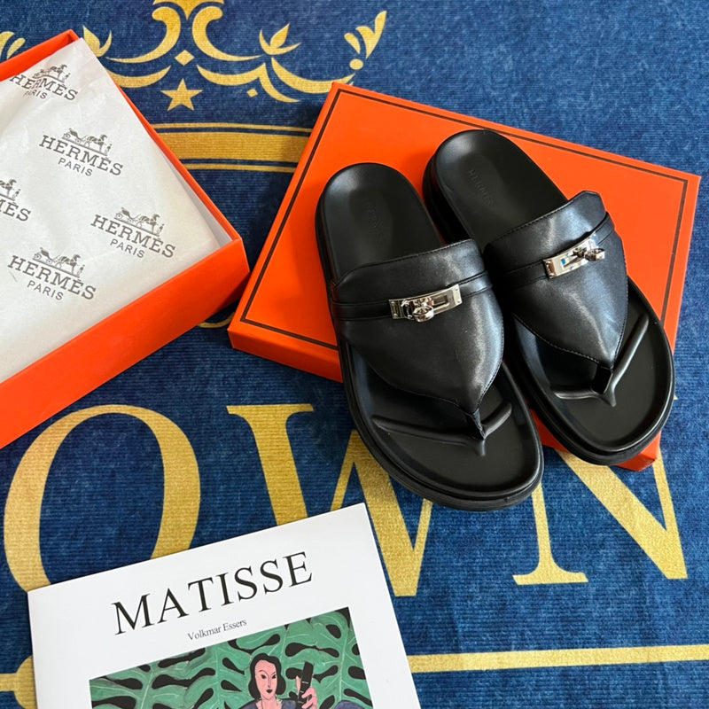 MJHS14 Leather slippers Women shoes 35-42 With box