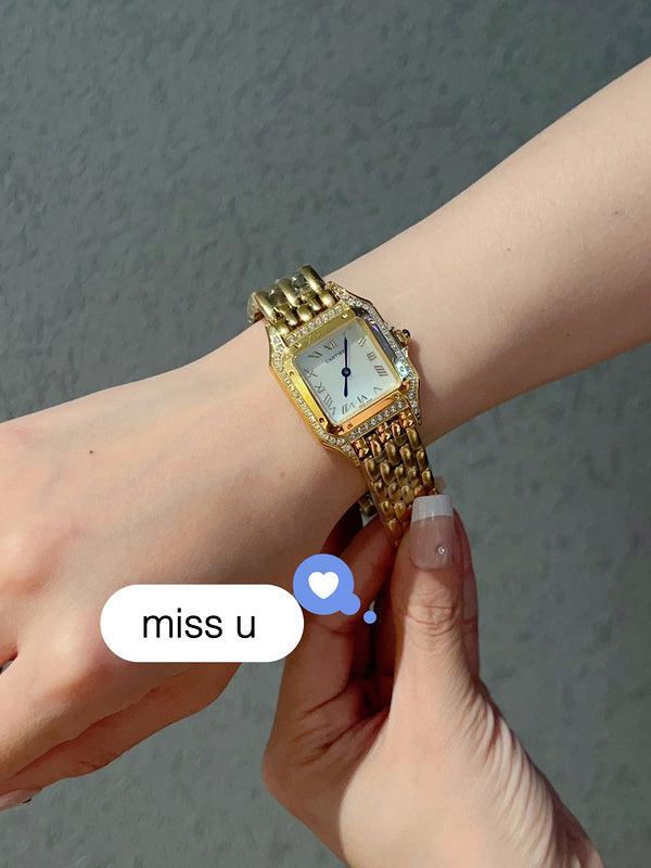 CW81 Women's Double-row Diamond Watch 27*37mm